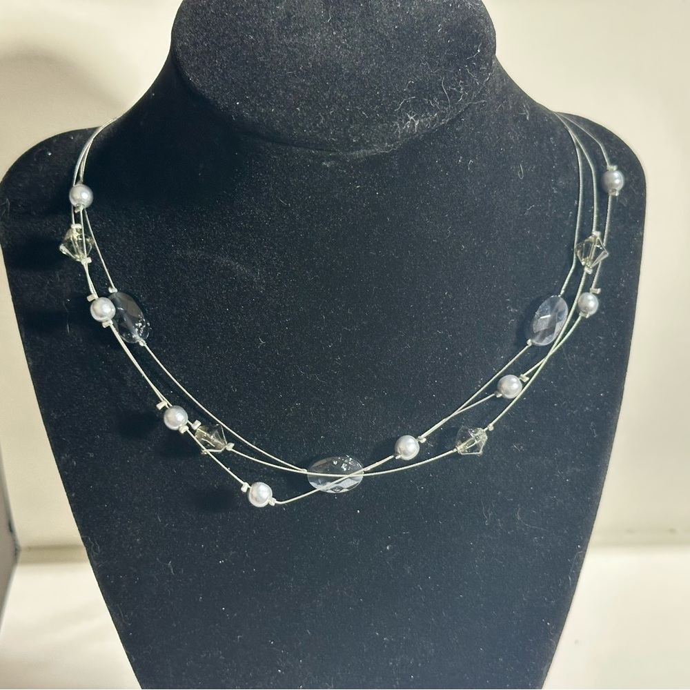 Lia Sophia Night Mist Illusion Station Necklace Black Gray Witchy Whimsigoth